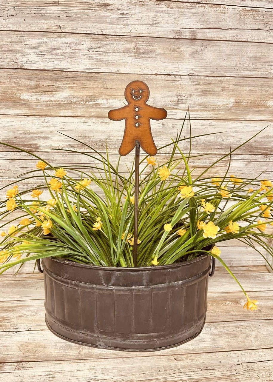 Gingerbread Man Garden Plant Stake