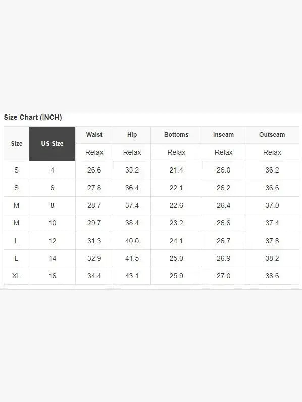 High-Waist Raw Hem Jeans size chart.