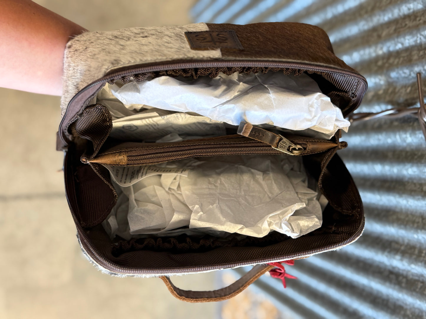 Cowhide Elise Makeup Bag