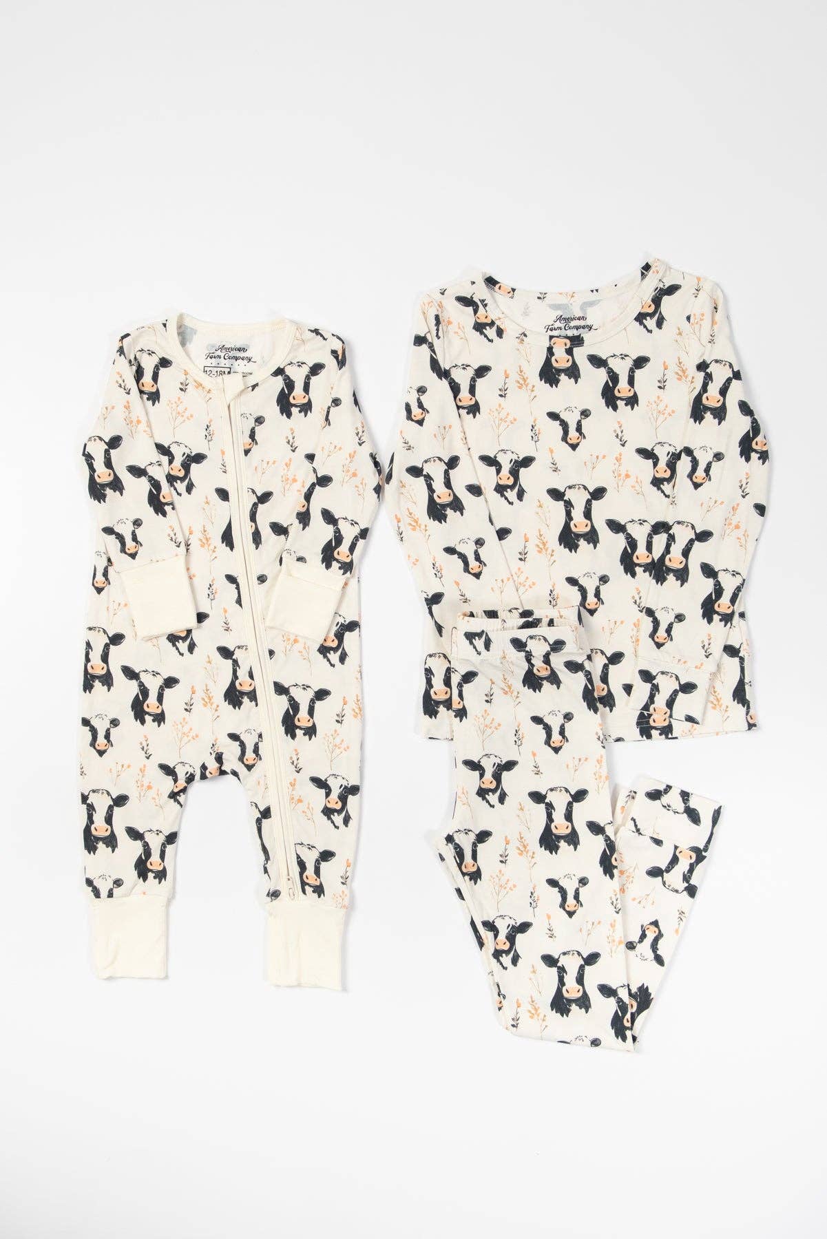 Floral Holsteins Bamboo Baby Zippy