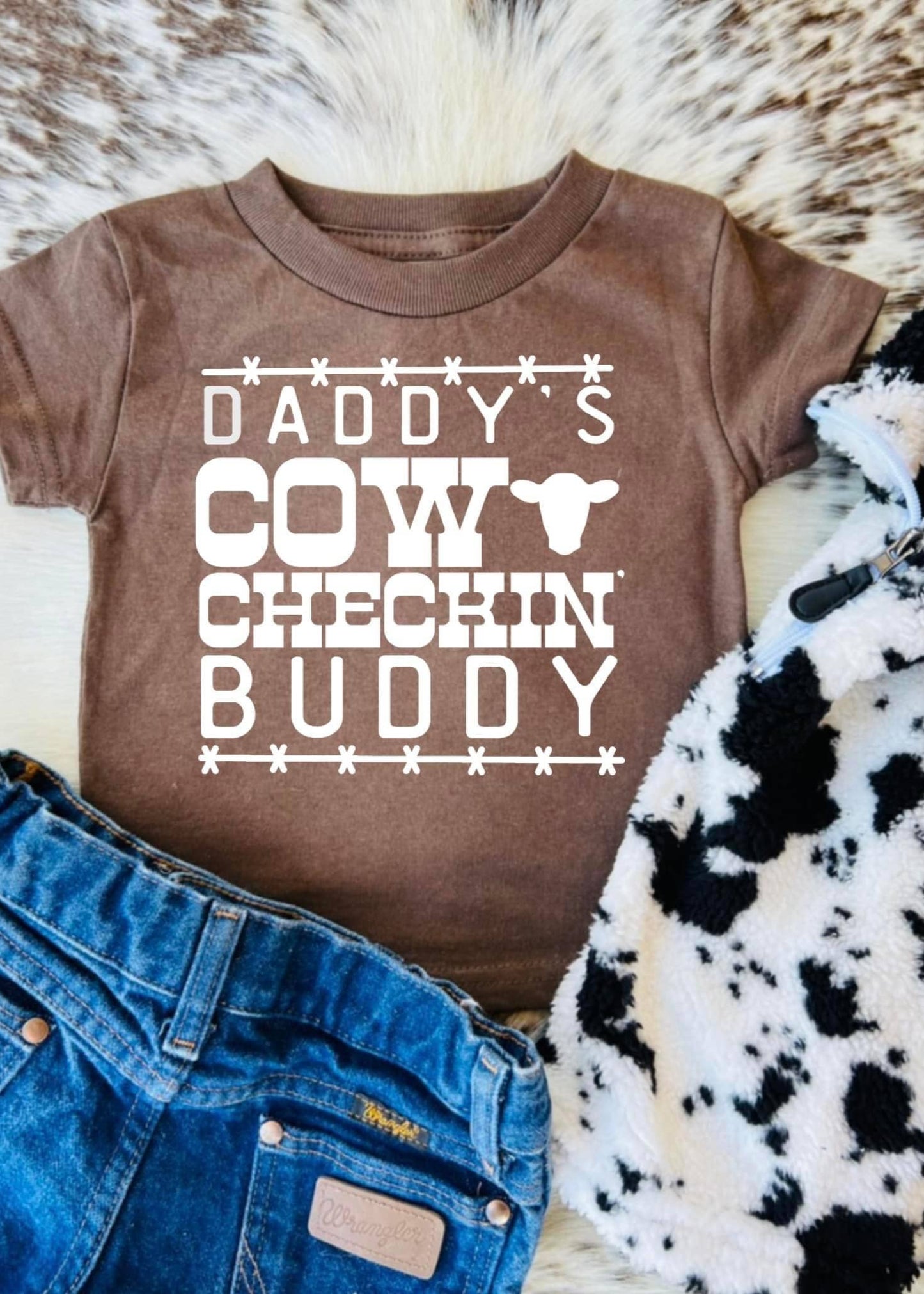 Daddy’s cattle checkin buddy: Brown