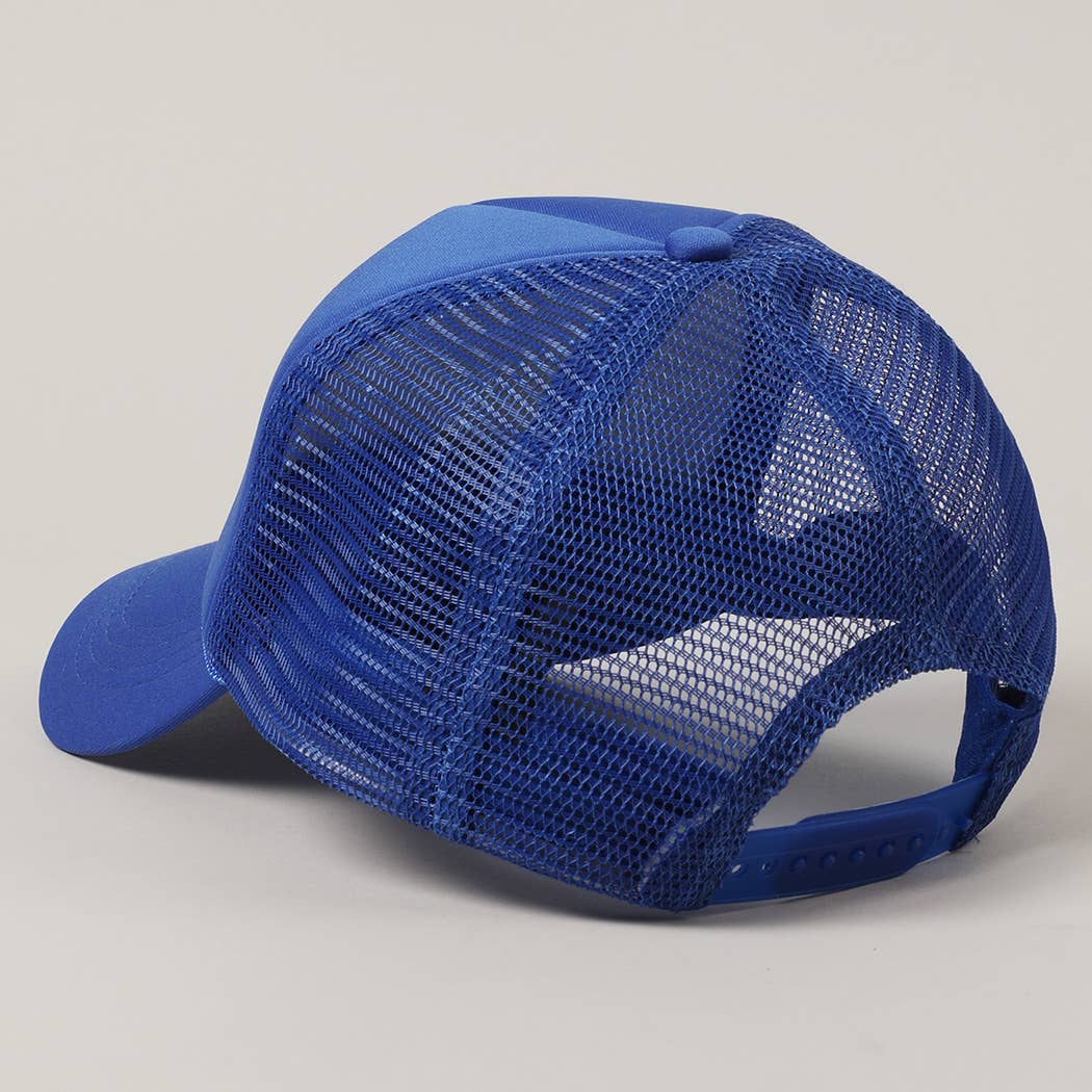 God Bless America Embroidery Patch Foam Hat: COBALT / ONE SIZE