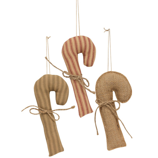 Christmas Stripe Fabric Candy Cane Ornament