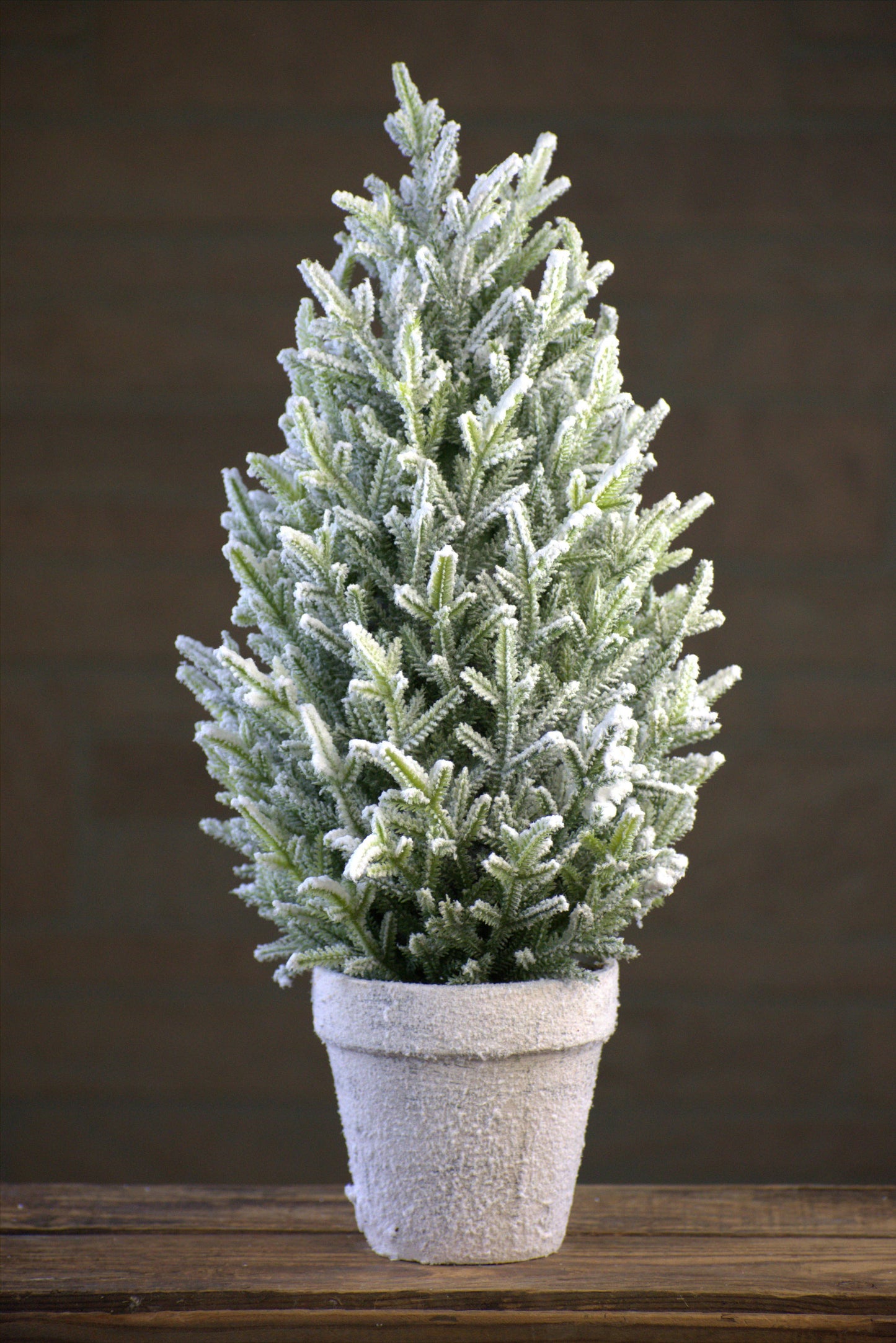 16" Mini Frosted Topiary Tree w/ Frosted Pot