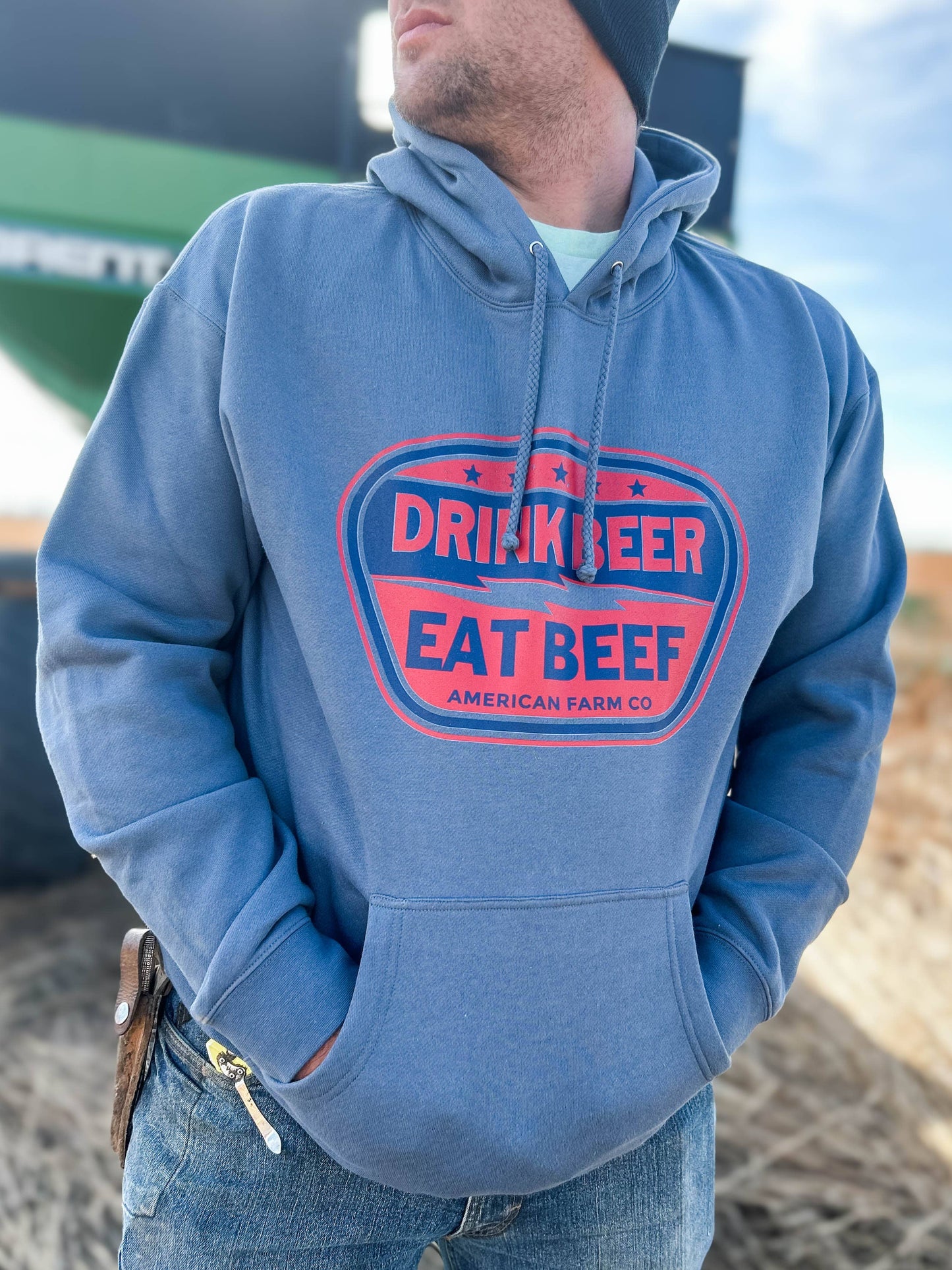 ‘Drink Beer, Eat Beef’ Graphic Hoodie