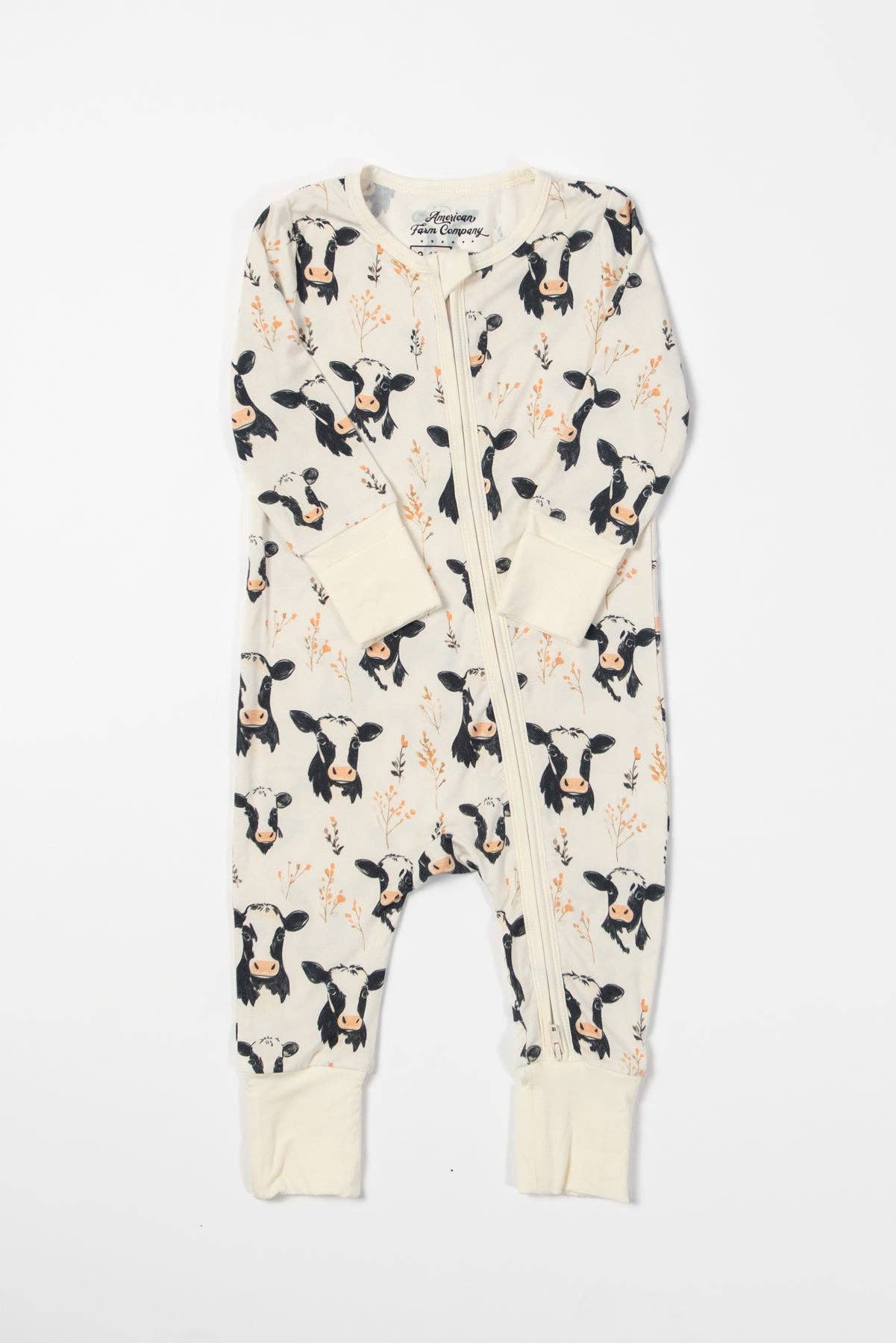 Floral Holsteins Bamboo Baby Zippy