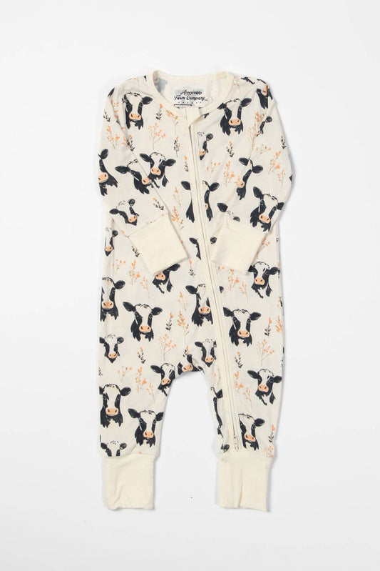 Floral Holsteins Bamboo Baby Zippy