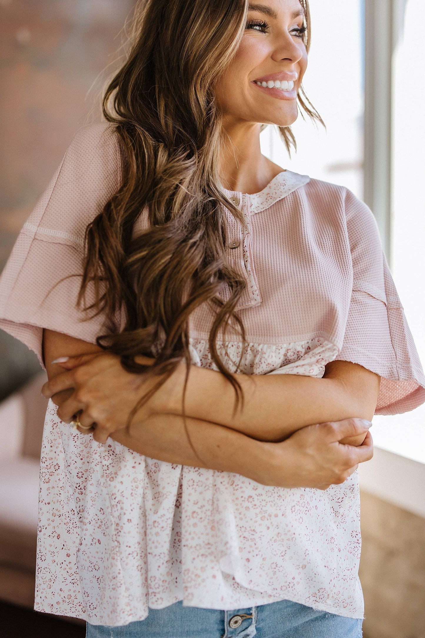 Khari Floral Patchwork Detail Top