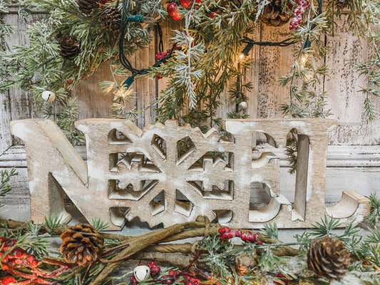 Noel Wooden Sign 15.5x5in