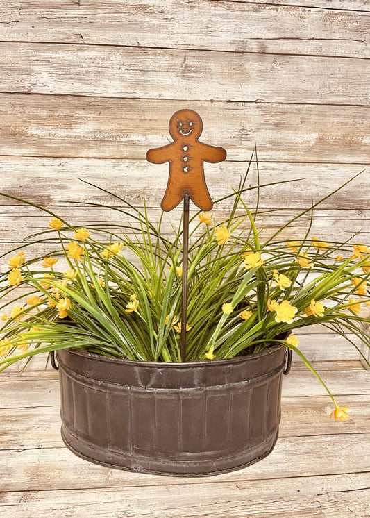 Gingerbread Man Garden Plant Stake