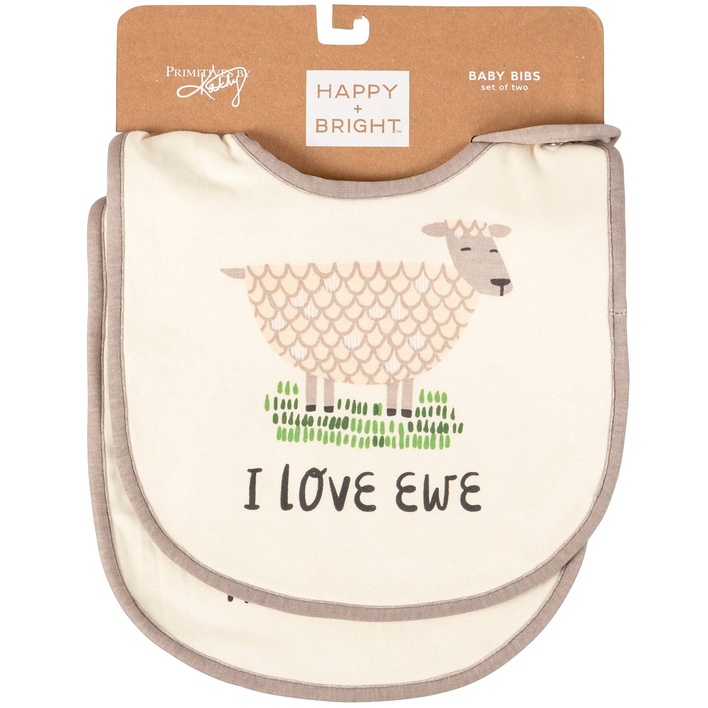 I Love Ewe Bib Set