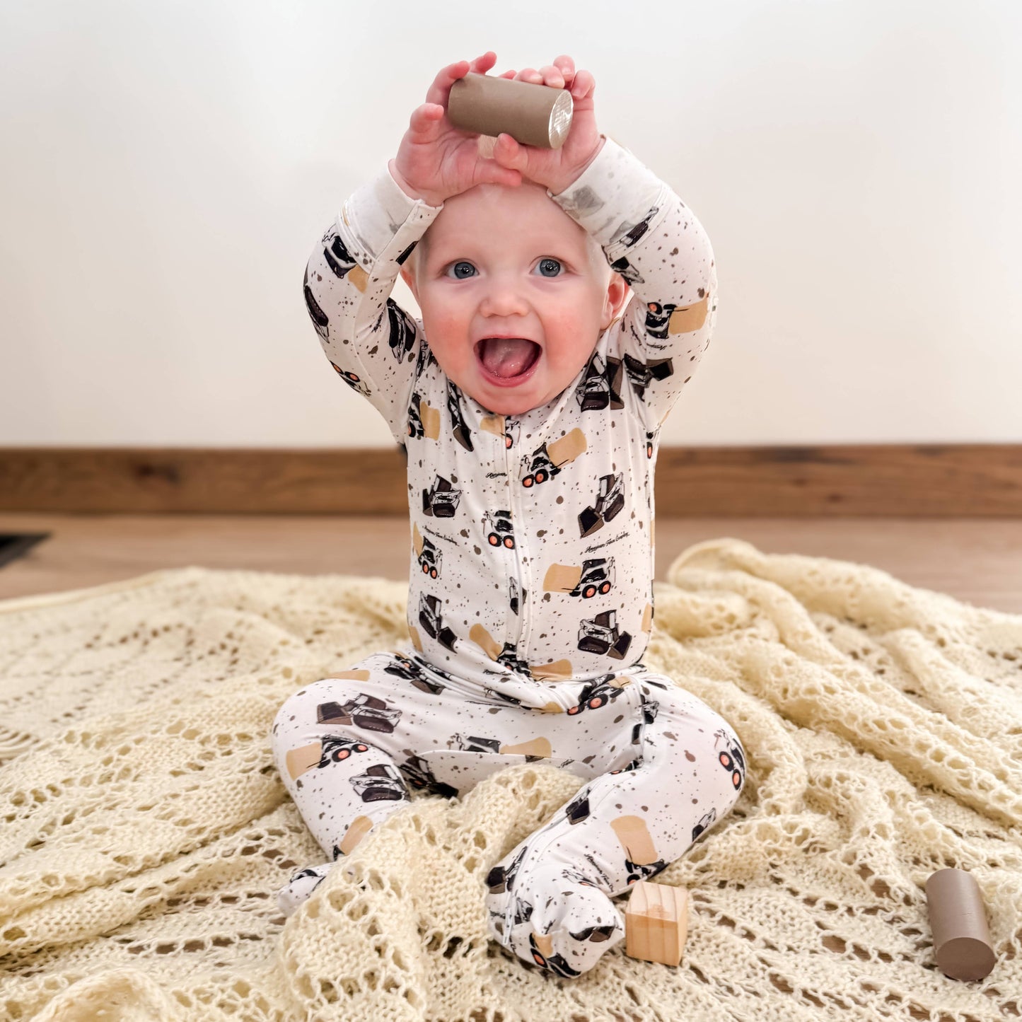 Skid Loader Bamboo Footed Pajamas