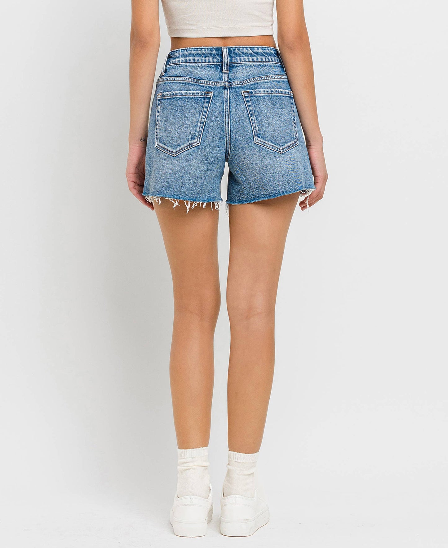 HIGH RISE WAIST CLEAN CUT A LINE SHORTS T6368: INNER CIRCLE