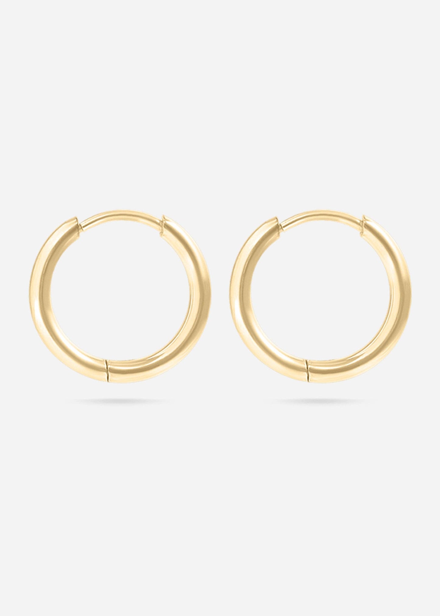 18K Gold PVD Stainless Steel Classic Hoop Huggie Earrings /Gold