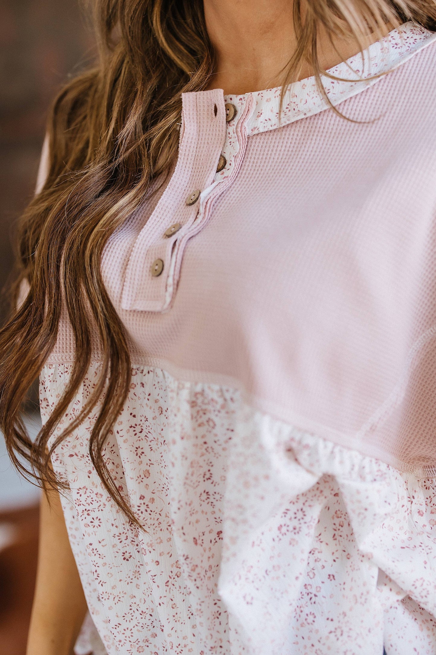 Khari Floral Patchwork Detail Top