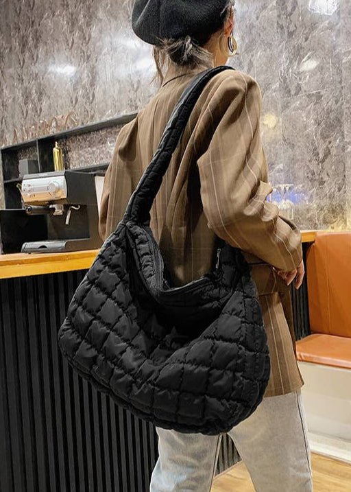 Quilted Zipper Large Shoulder Bag