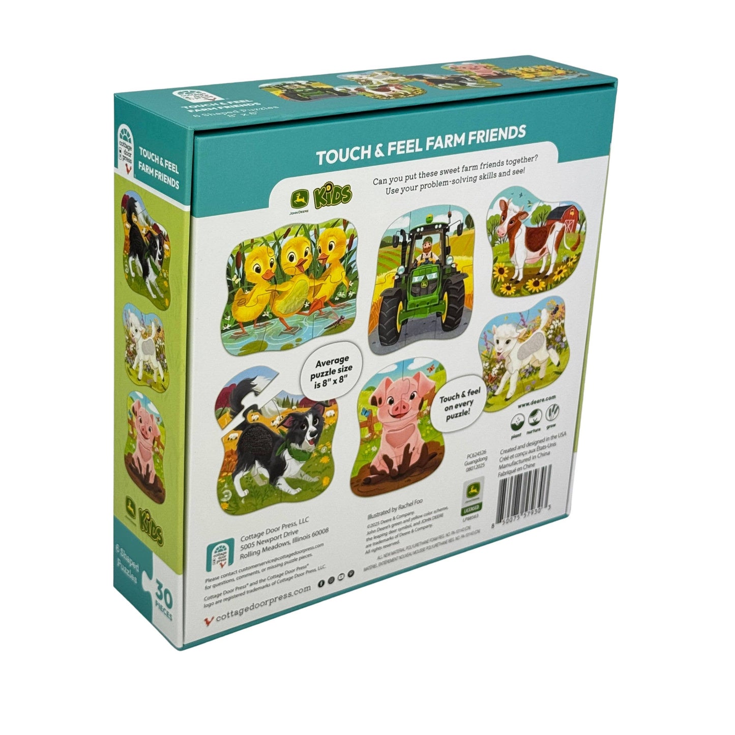 John Deere Farm Friends – 6 Touch & Feel Puzzles for Kids