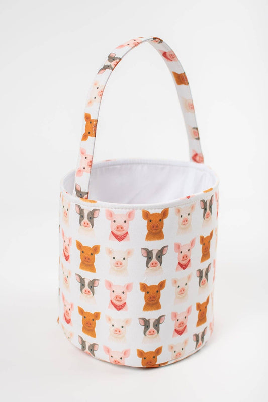 Watercolor Little Piggies Easter Basket