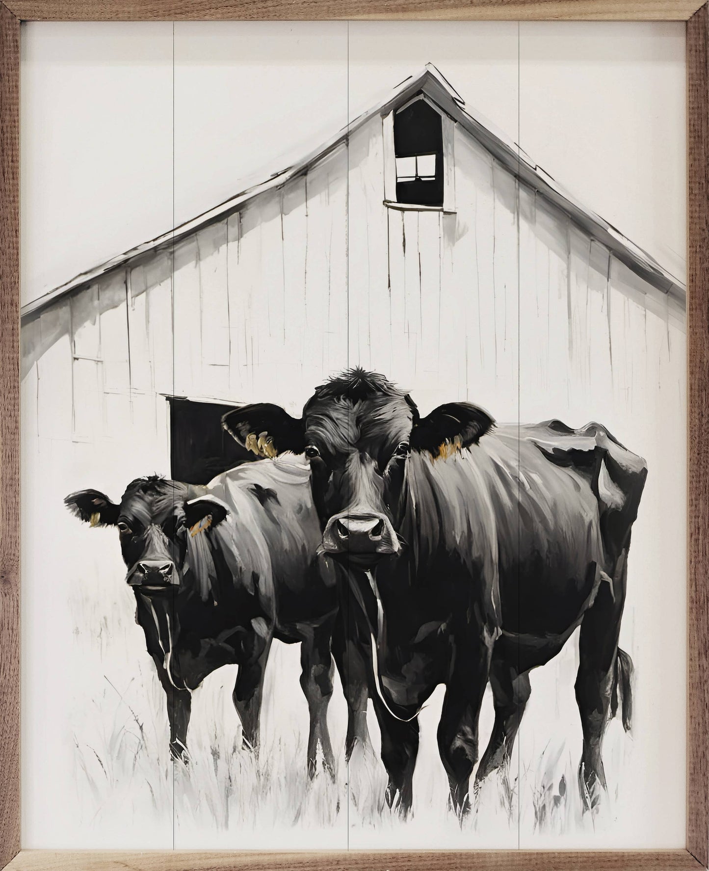 Cows With White Barn: 8 x 10 x 1.5