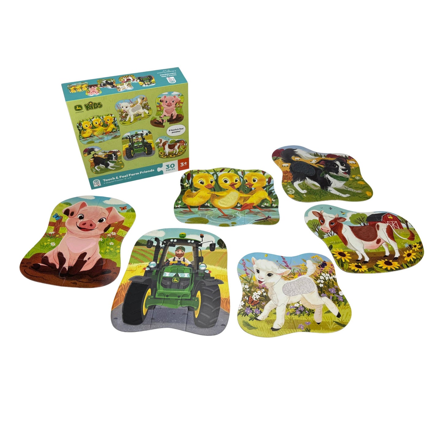 John Deere Farm Friends – 6 Touch & Feel Puzzles for Kids