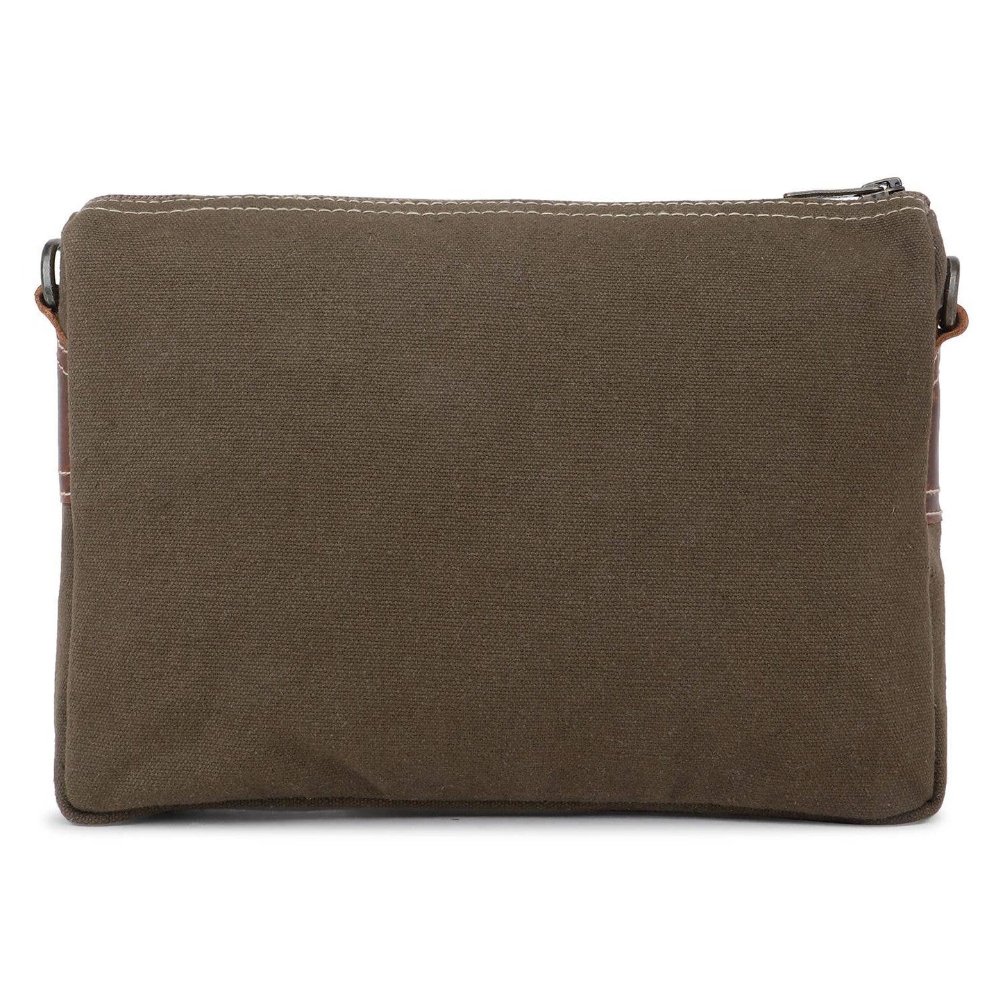 Canvas - Leather Women Crossbody - Platinum/Battleship Gray