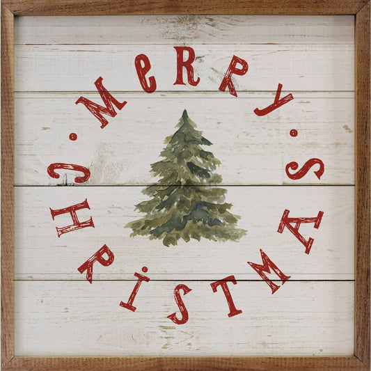 Merry Christmas Tree Whitewash