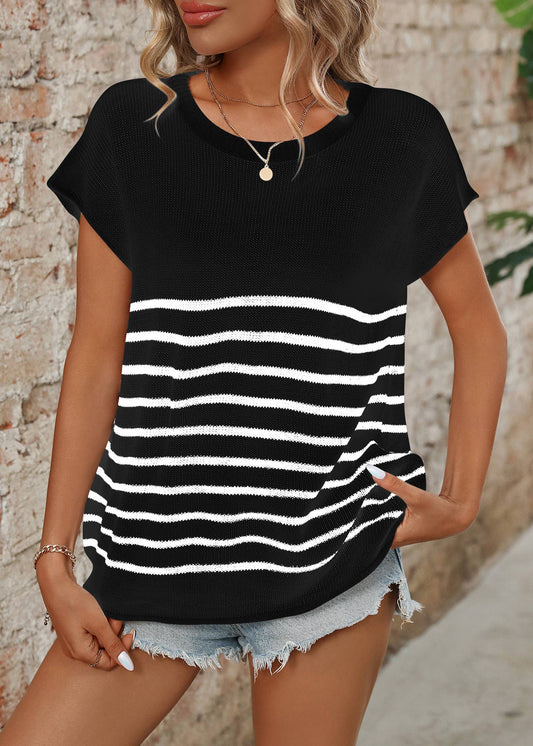 Round Neck Striped Top