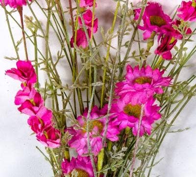 Wild Flower Bouquet With Plastic Greenery, 21in, Hw, Pink