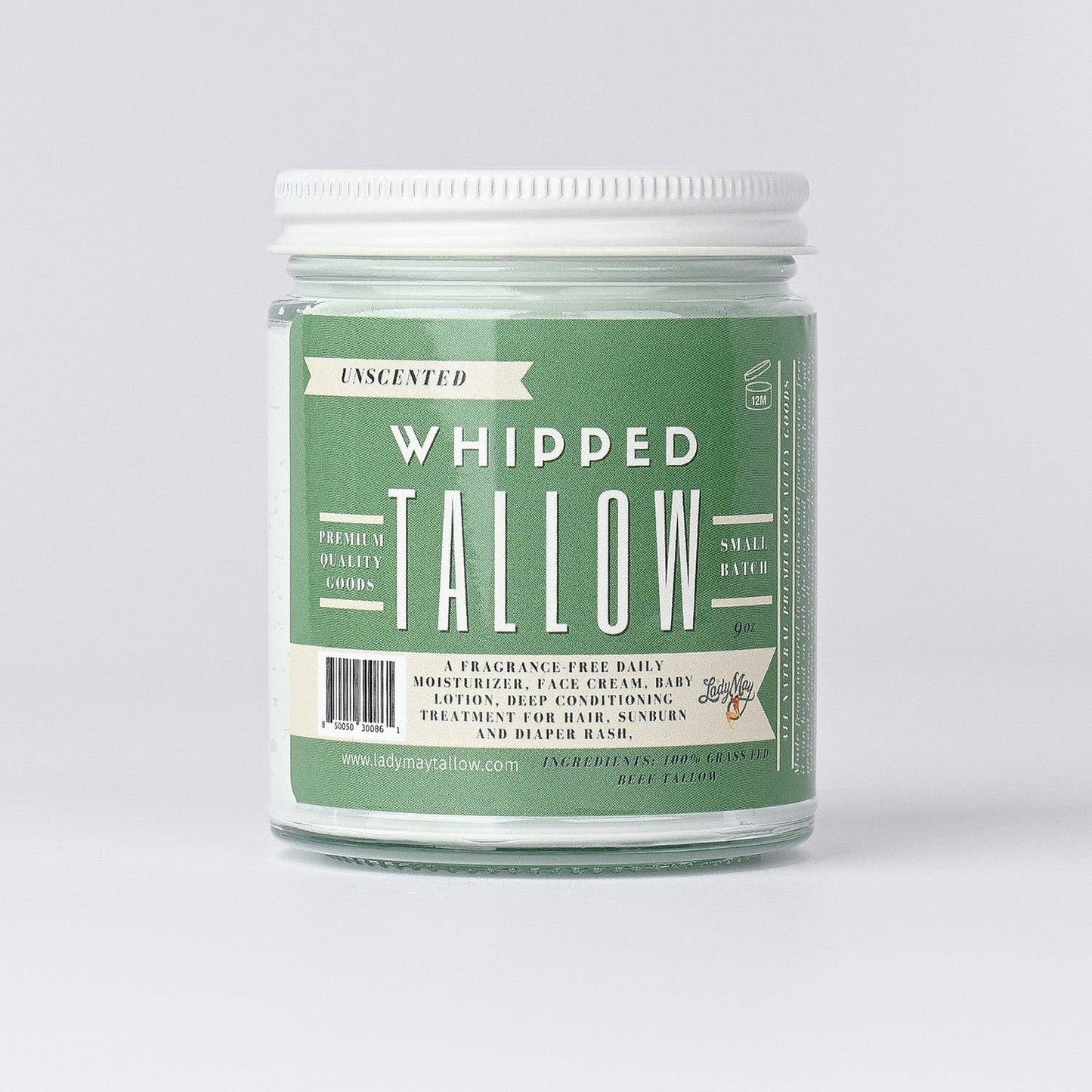 Unscented Whipped Tallow Moisturizer: 9oz