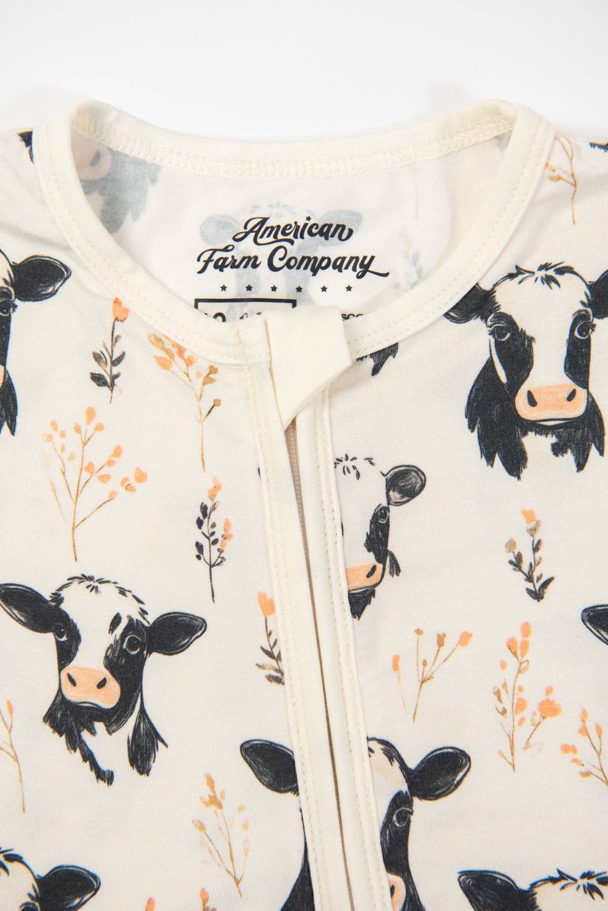 Floral Holsteins Bamboo Baby Zippy