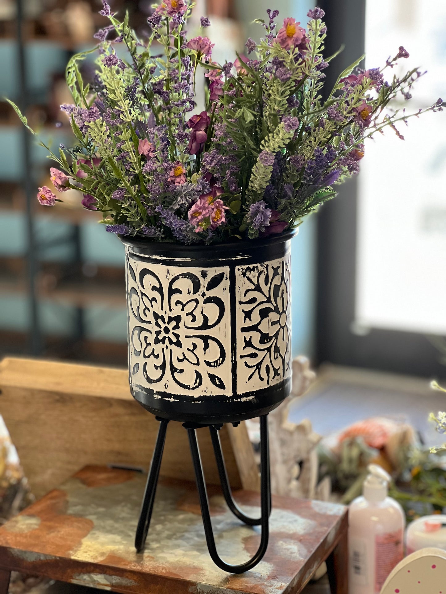 Black Metal Decor Container