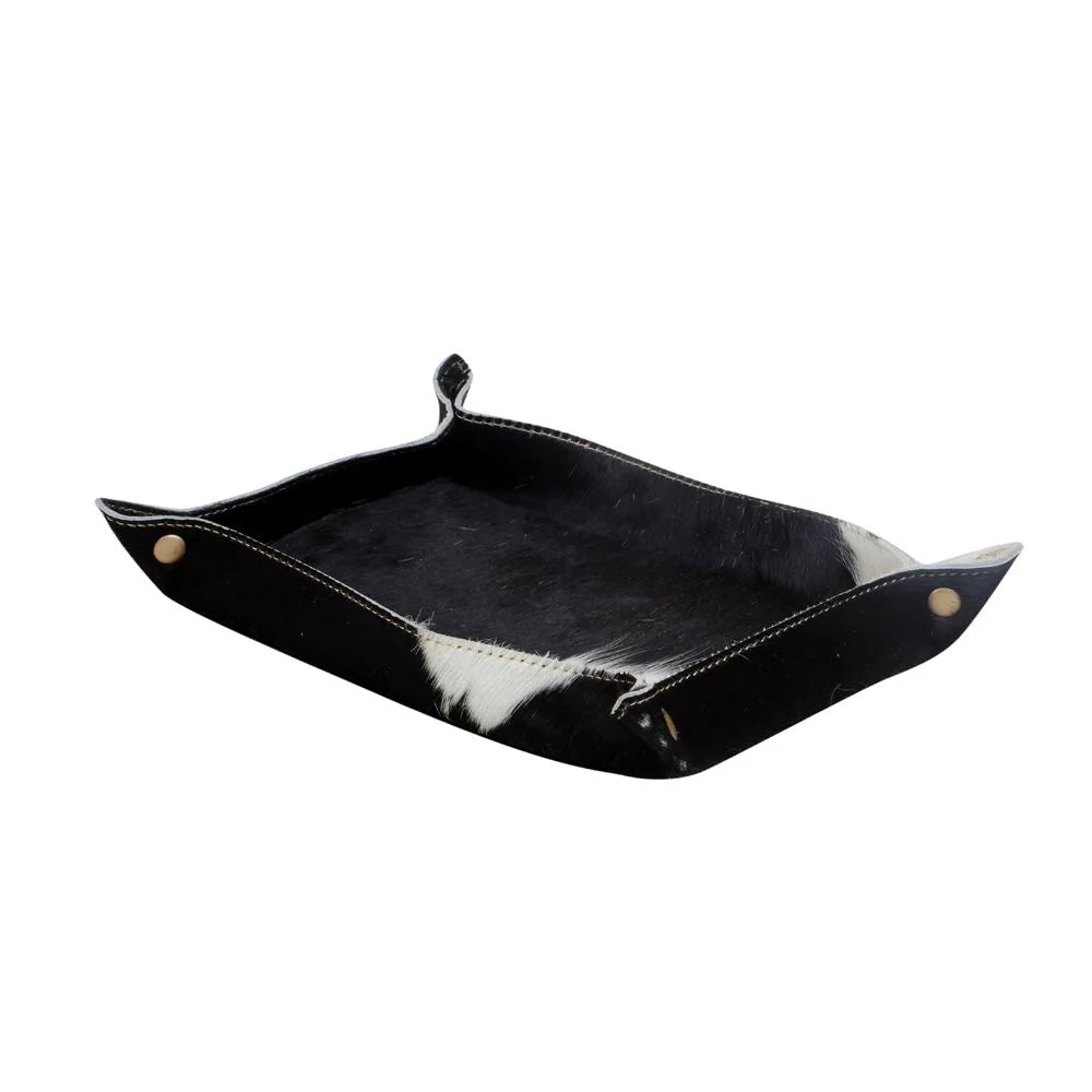 Cowhide Tray - Black