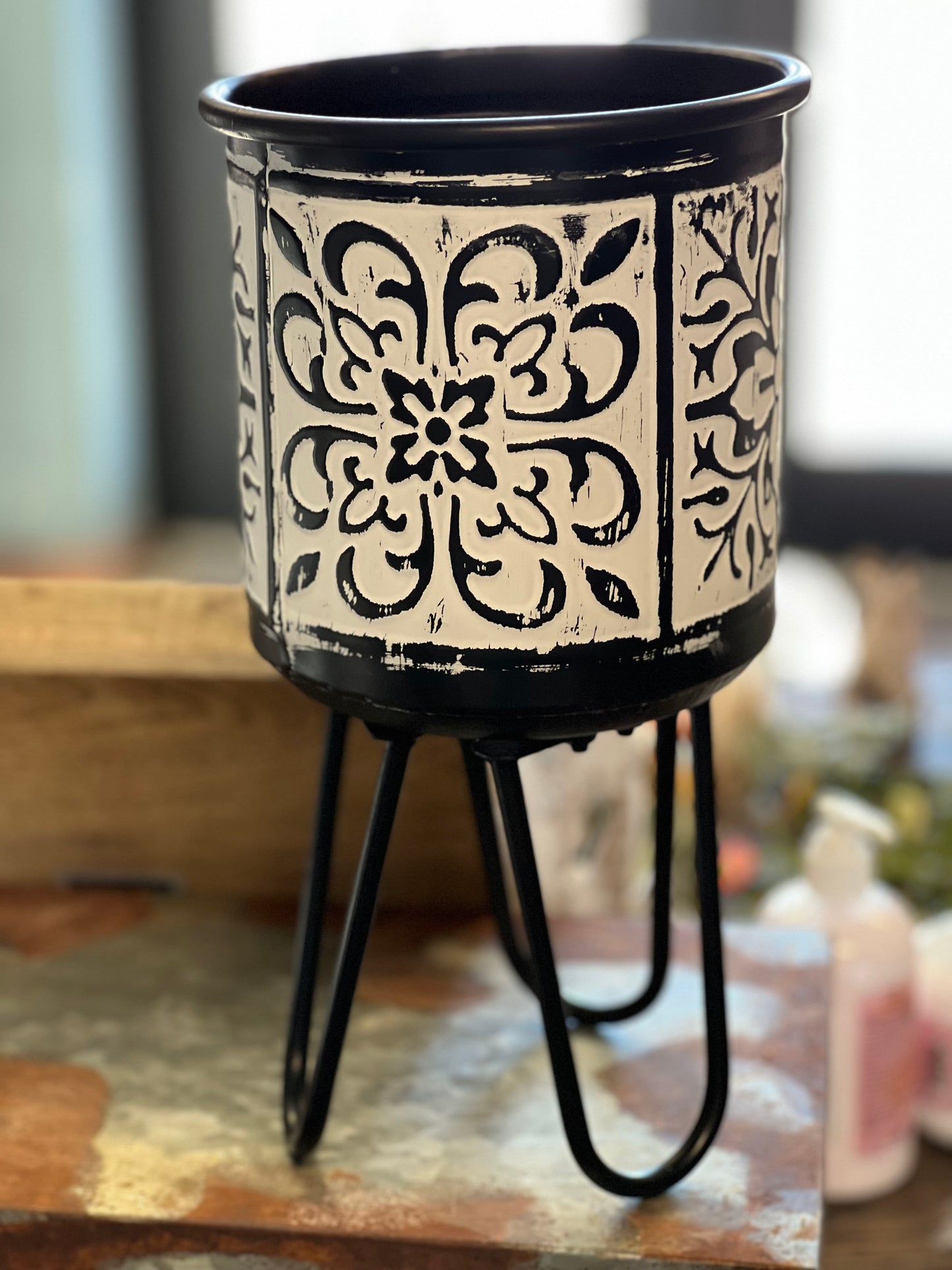 Black Metal Decor Container