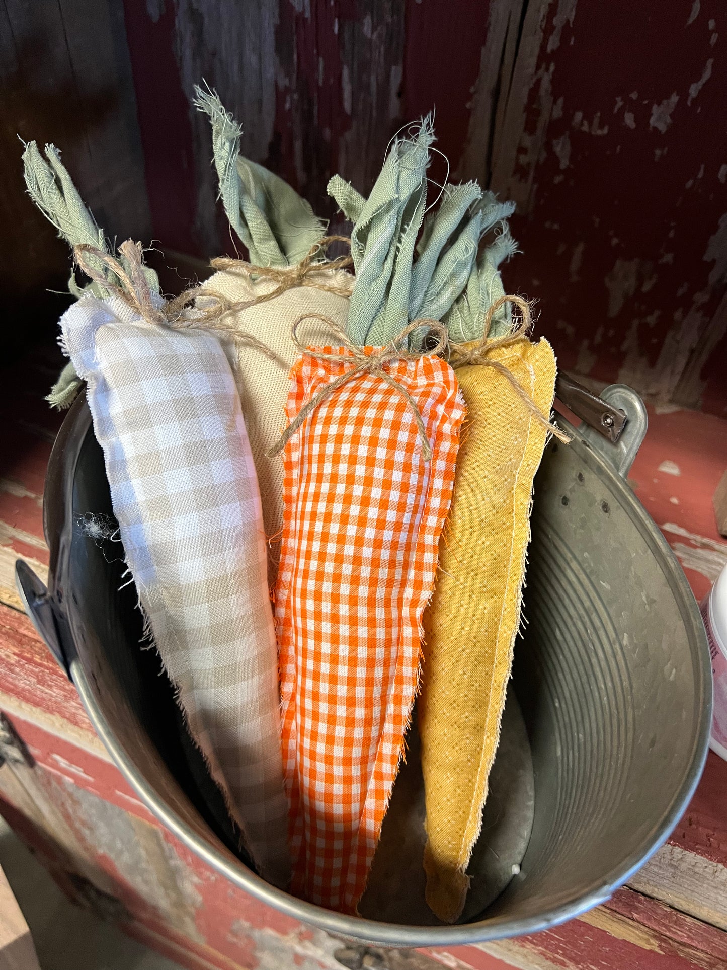 Rustic Fabric Carrots Set of 4