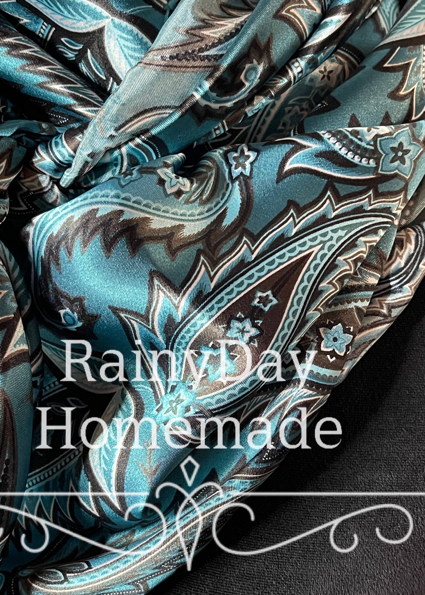 Teal/blue Paisley Wild Rag