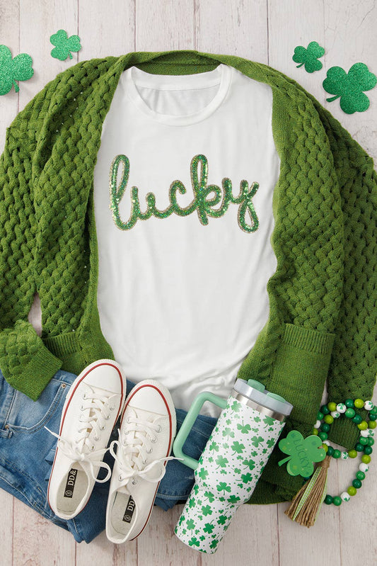 Lucky St.Patricks Day Tee: White