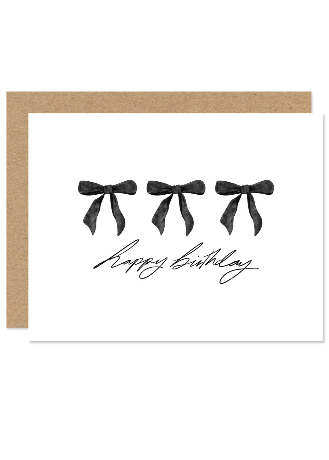 Happy Birthday Bow Card - Black