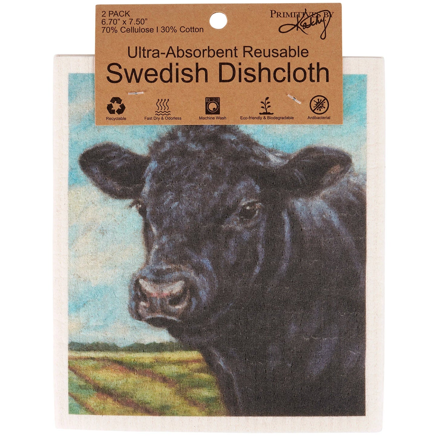 Angus Cows Swedish Dishcloth Set