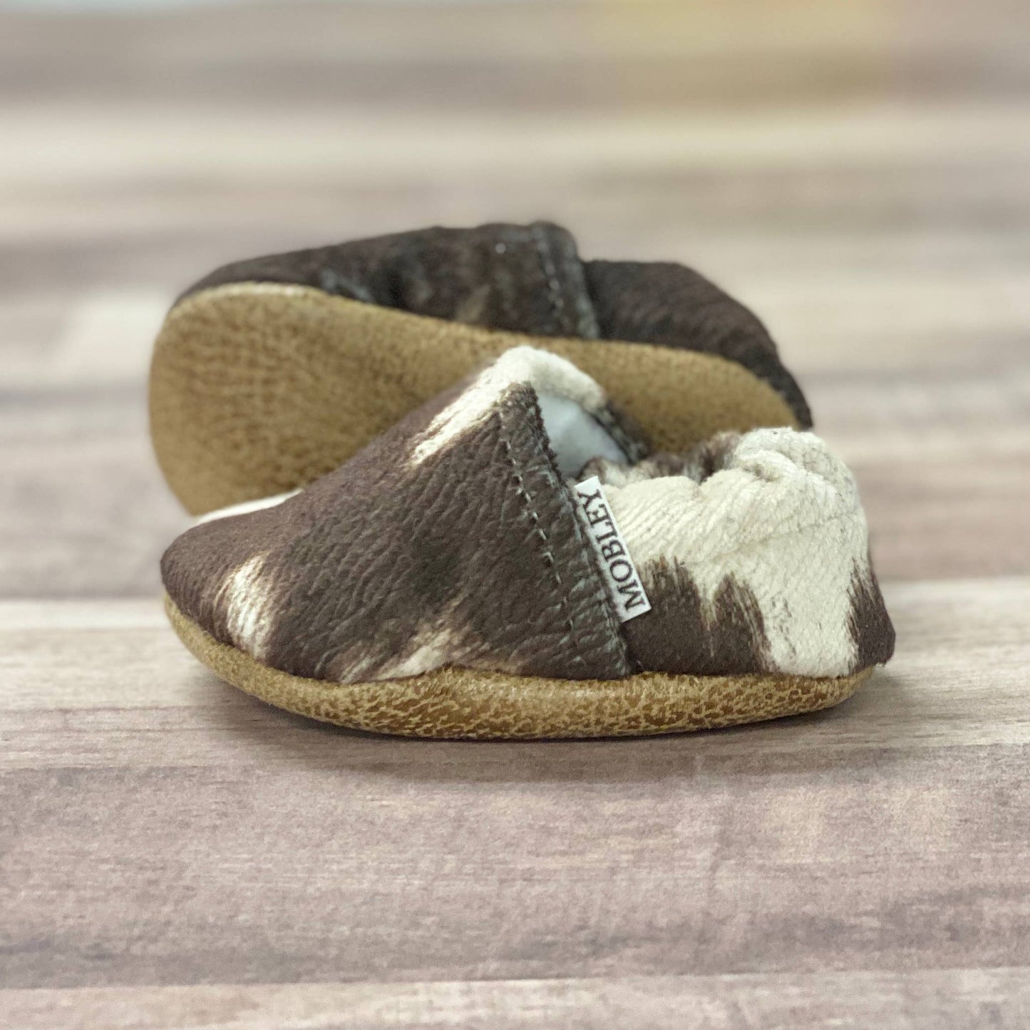 Faux Cow Hide Moccasins