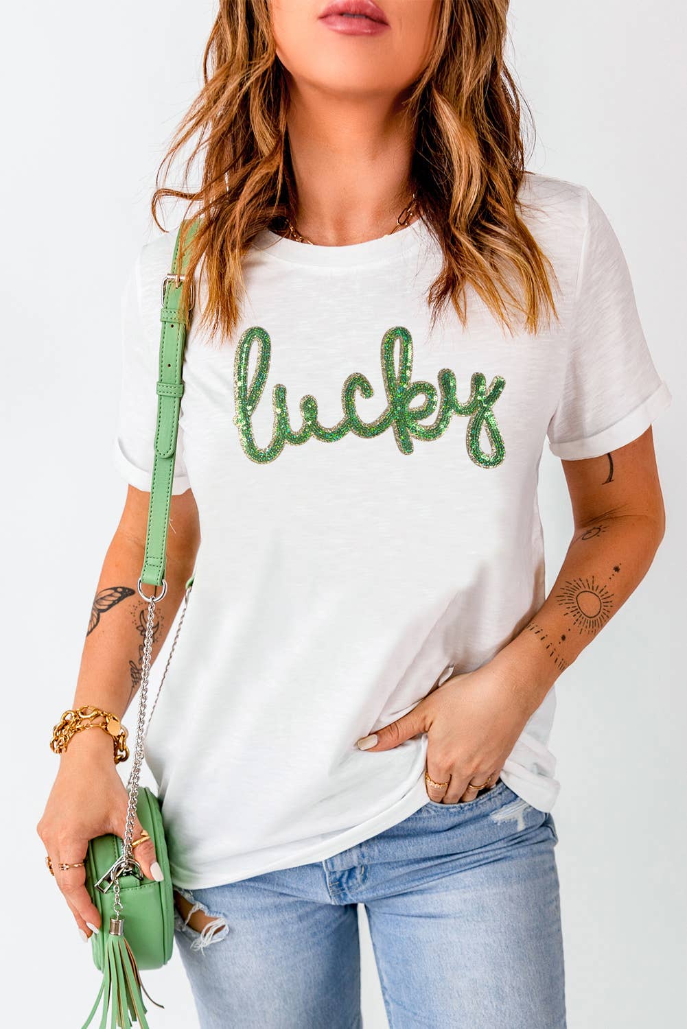 Lucky St.Patricks Day Tee: White