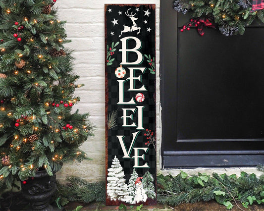 Believe Christmas Sign for Front Porch