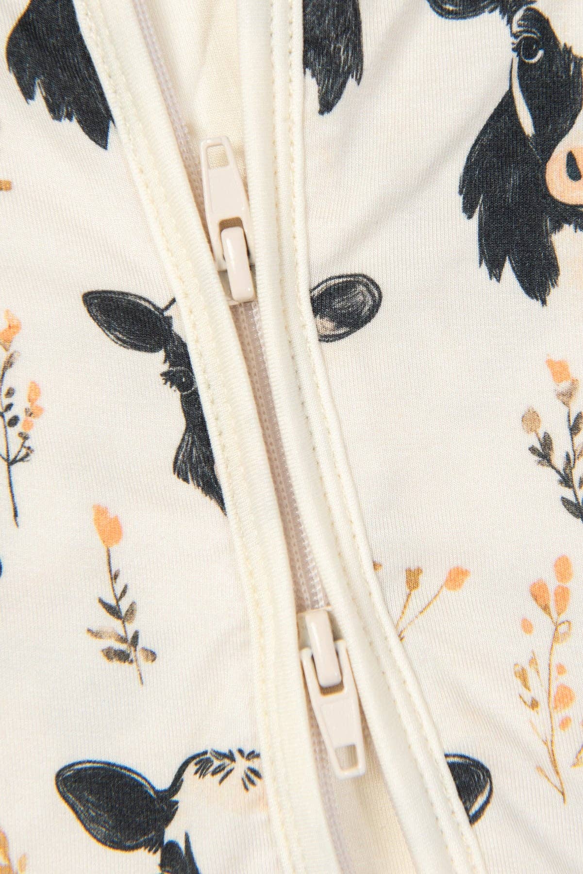 Floral Holsteins Bamboo Baby Zippy